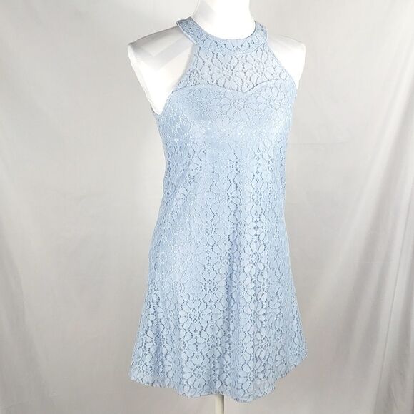 Candie's Floral Lace Mini Dress - Picture 1 of 8